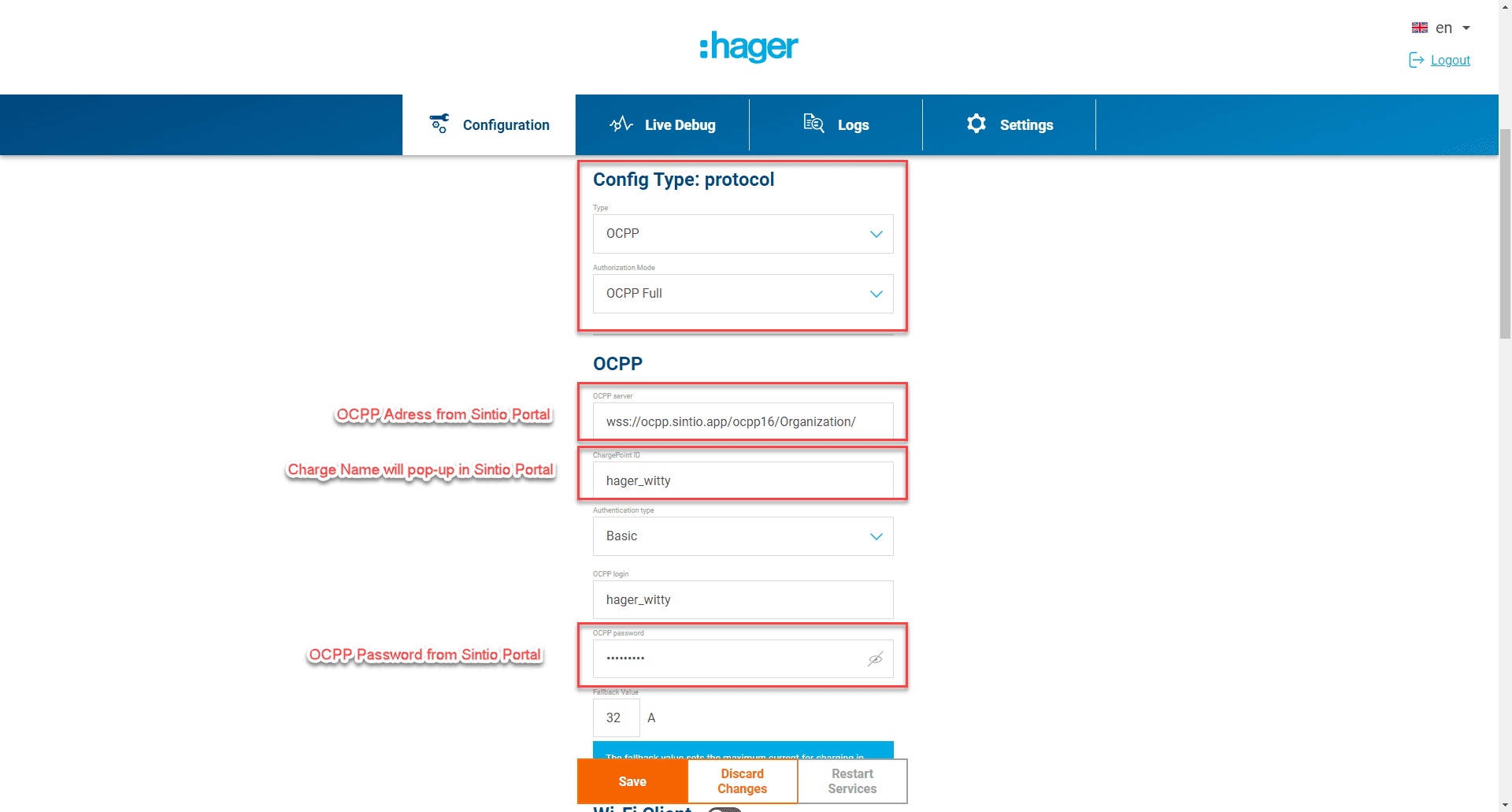 OCPP single charger