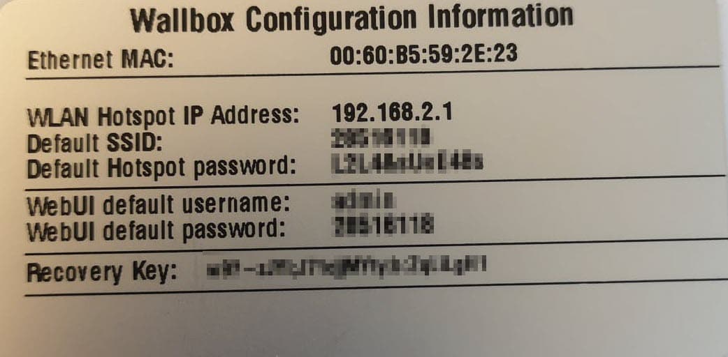 Wallbox-Configuration-Information