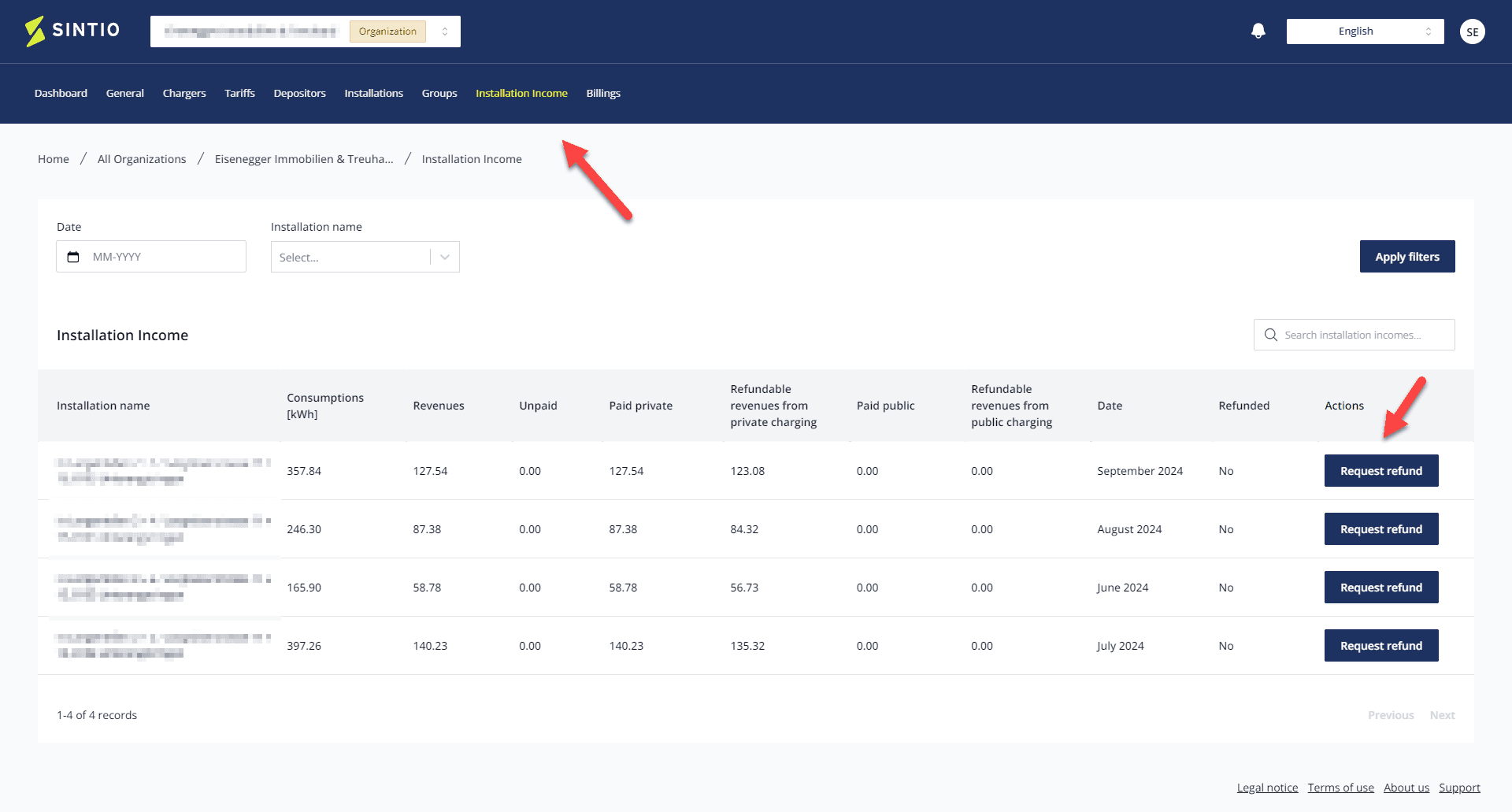Installation income