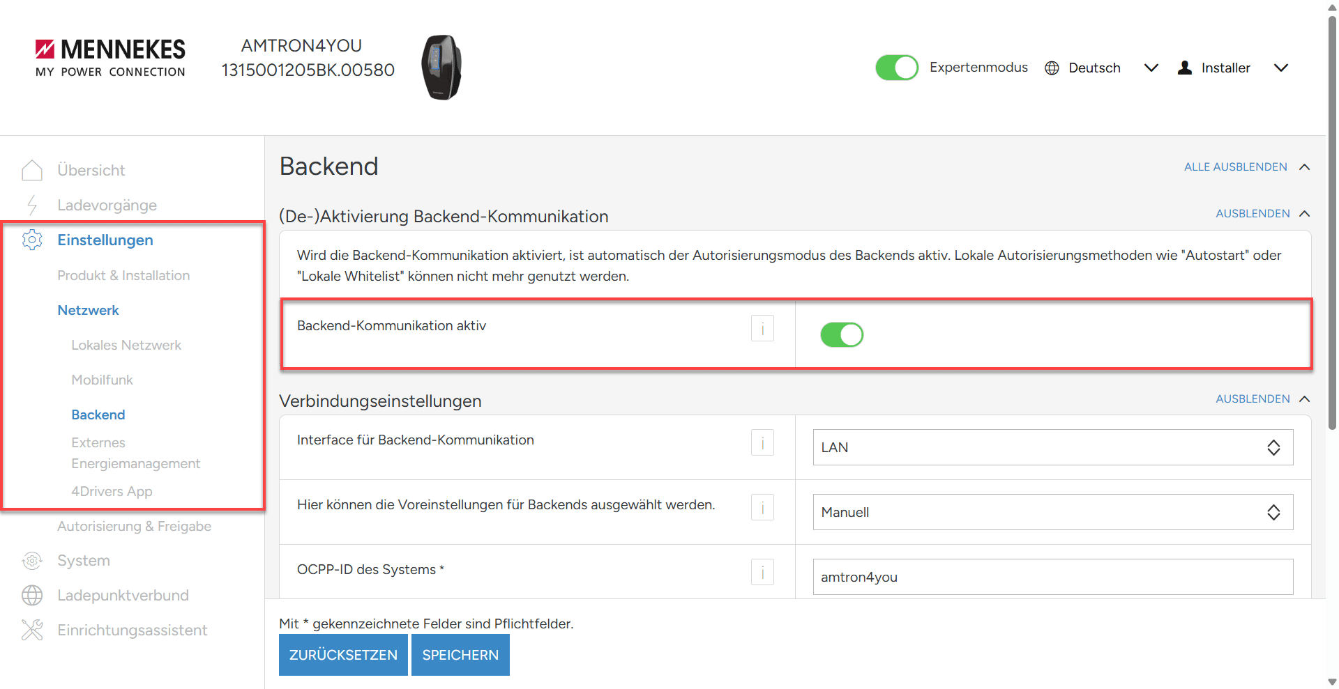 Backend Kommunikation